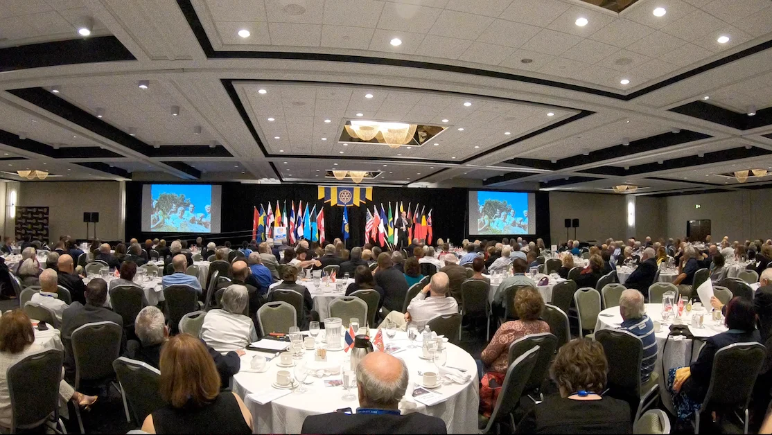 Alan Mallory speaking at a Rotary Conference